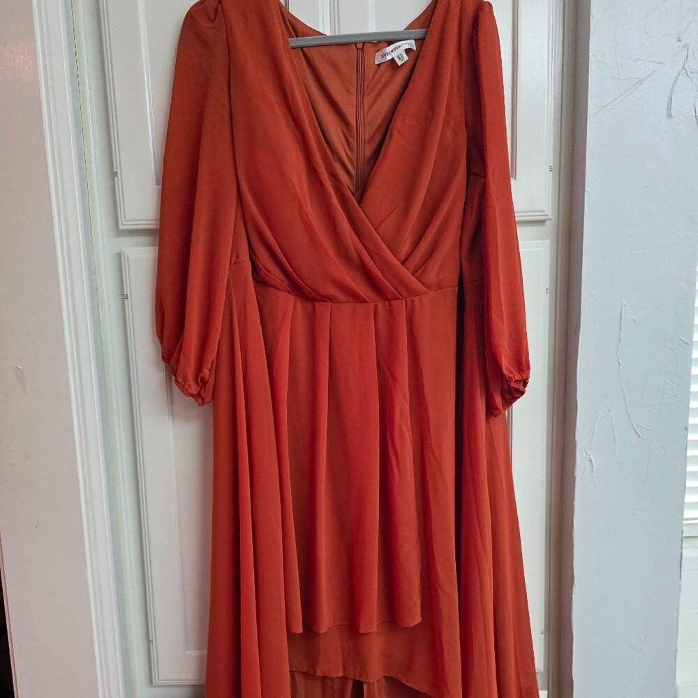Ever Pretty Burnt Orange High Low Chiffon Dress